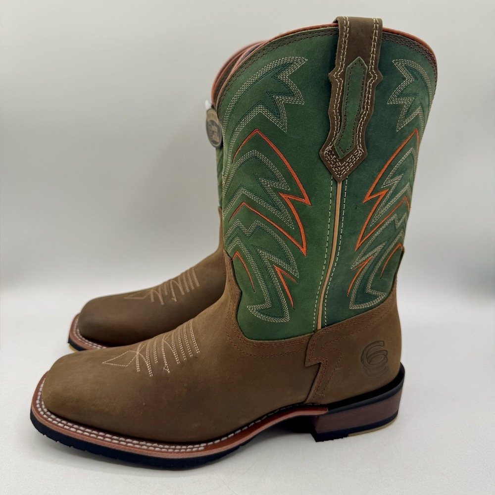 Dan Post Arrowhead Performance Boots Men's Size 12 D Brown Green Leather - Picture 2 of 16